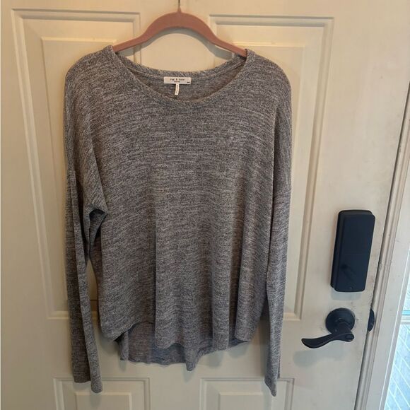 rag & bone Anthropologie Long Sleeve Top in Gray size M - Picture 2 of 4